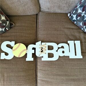 Softball Themed Wall Decor Sign